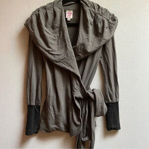 Lav & Kush bamboo cotton wrap long sleeve hoodie jacket Sz S